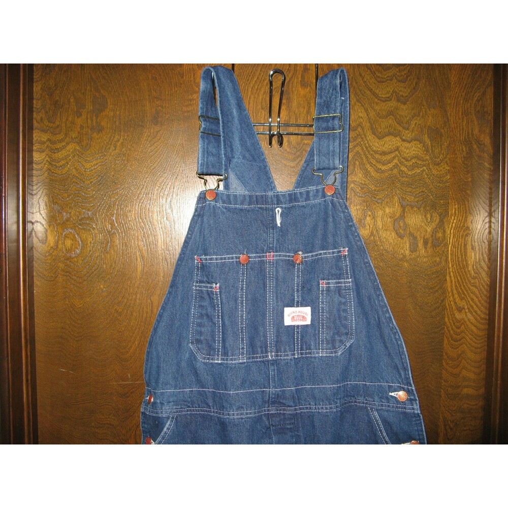 Round House Overalls Mens 40 X 30 Denim Bib Made in USA Workwear Pretty Nice